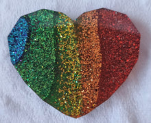 Load image into Gallery viewer, Rainbow resin heart
