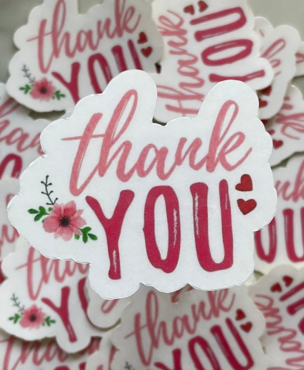 Thank you floral sticker