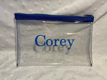 Load image into Gallery viewer, Personalized pencil case - clear &amp; blue
