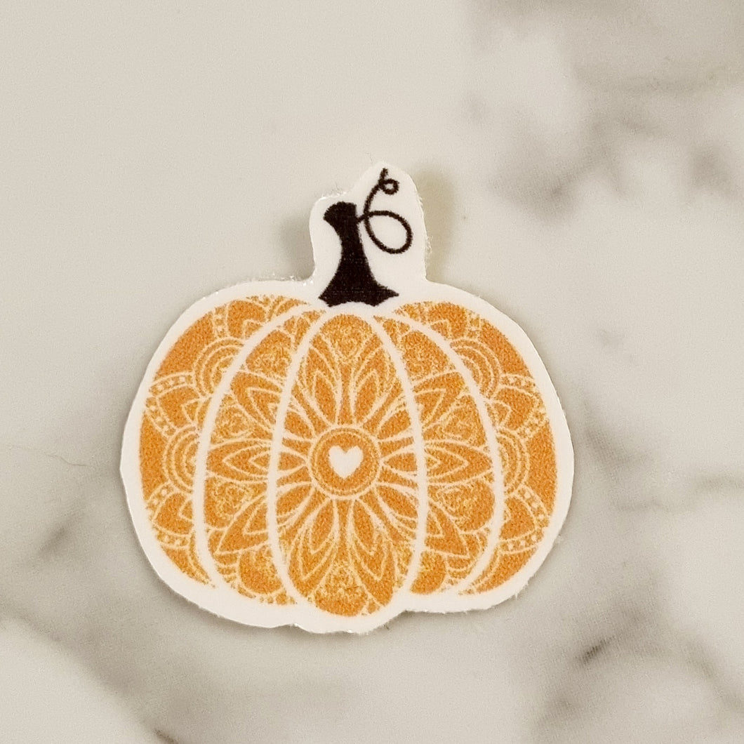 Halloween sticker, pumpkin mandala