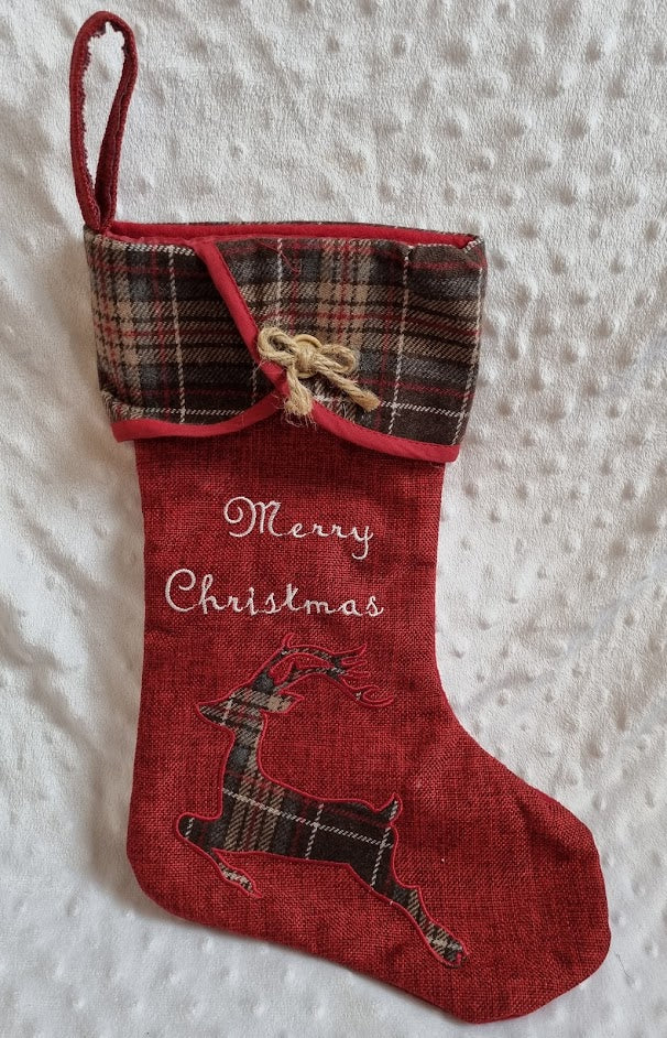 Red merry Christmas stocking