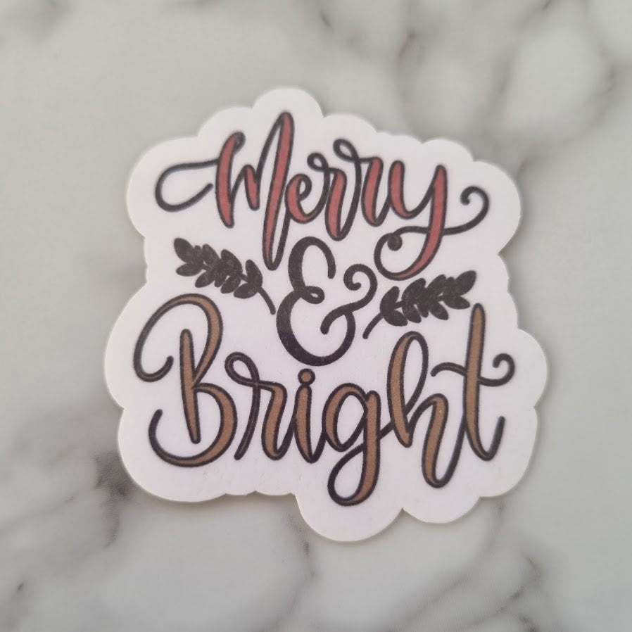 Merry & bright Christmas sticker