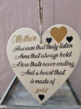 Load image into Gallery viewer, Handmade Wooden Hanging Decoration – Mother’s Day Gift | Rustic Home Décor | Sentimental Mum Quote Sign
