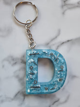 Load image into Gallery viewer, Resin letter keyring with mini screws and bolts
