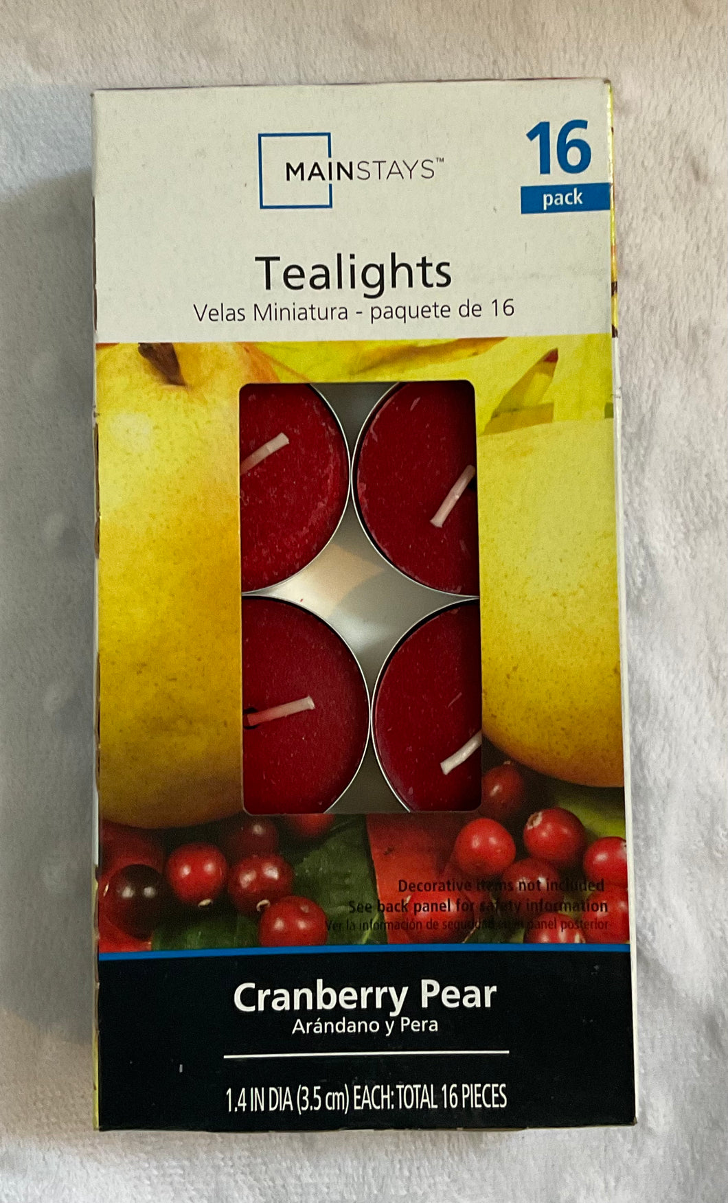 cranberry pear scented tea lights. 16 pack