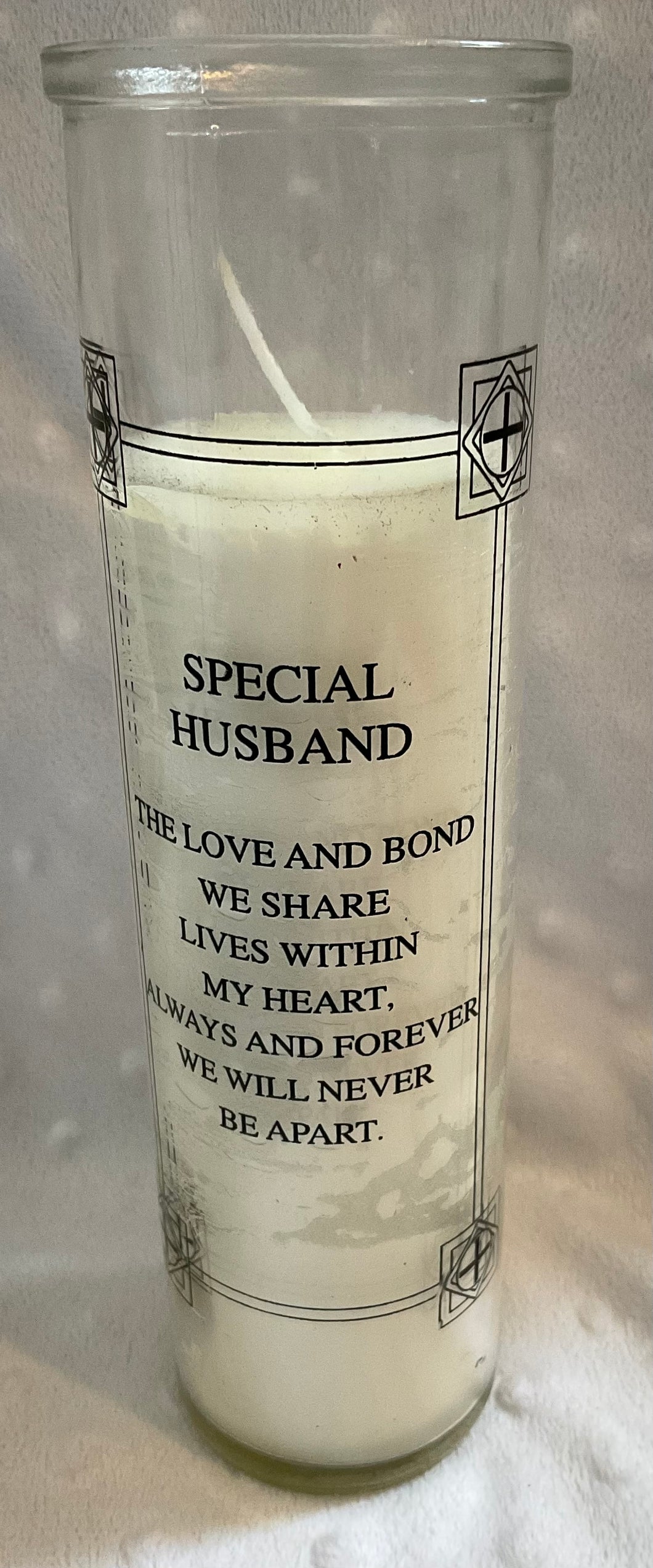 Special husband memorial glass candle