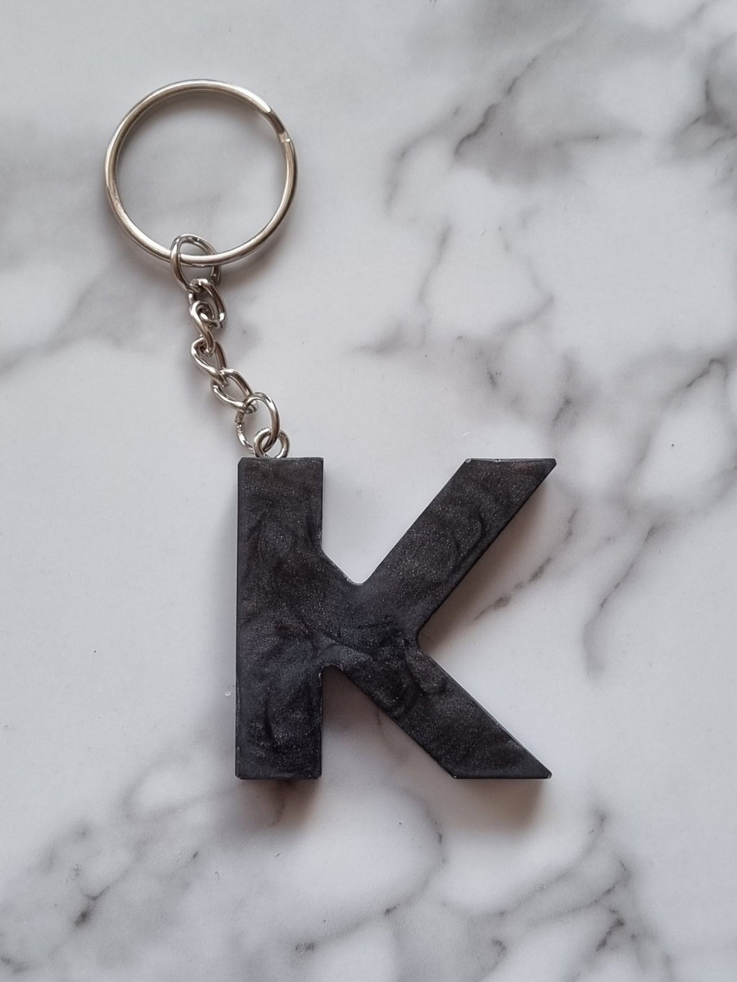 Resin letter keyring - solid colour