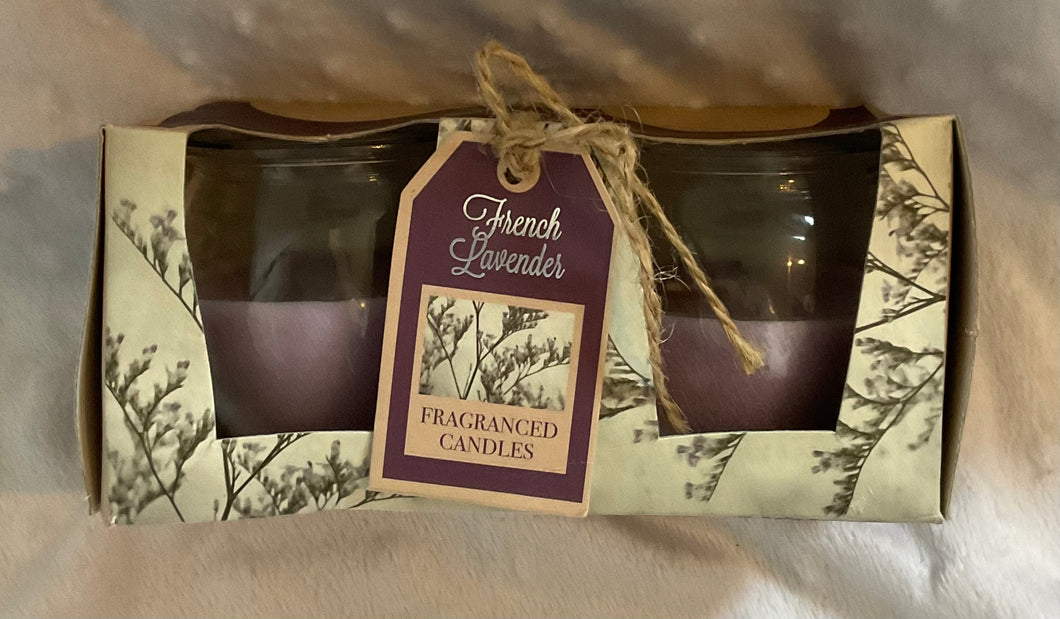 Glass candle 2 pack - french lavender