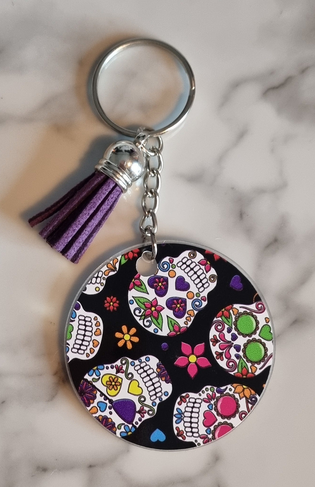 Candy skull keyring