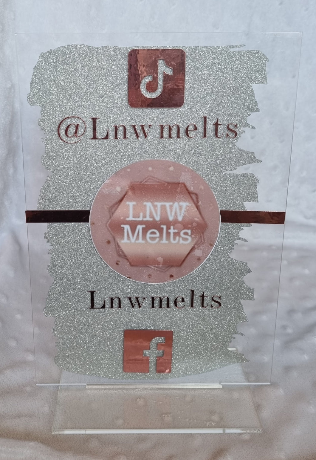 A5 social media acrylic sign, small business display , advertisement, Facebook, Instagram, tiktok etc.