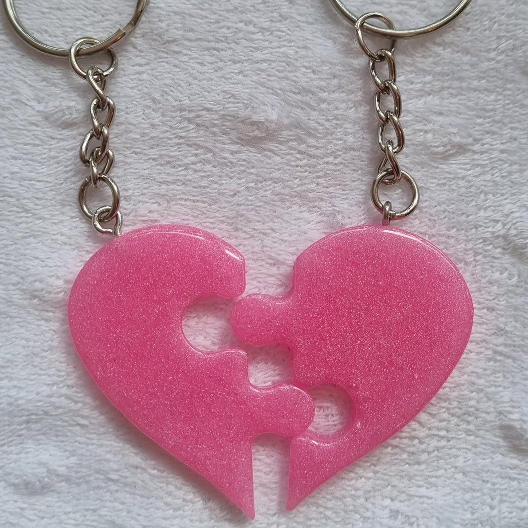 Split Heart keyring- resin