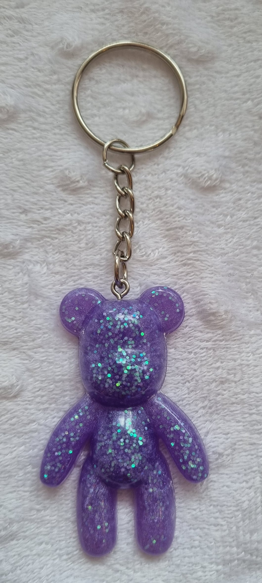 Resin teddy bear keyring