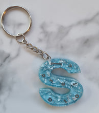 Load image into Gallery viewer, Resin letter keyring with mini screws and bolts
