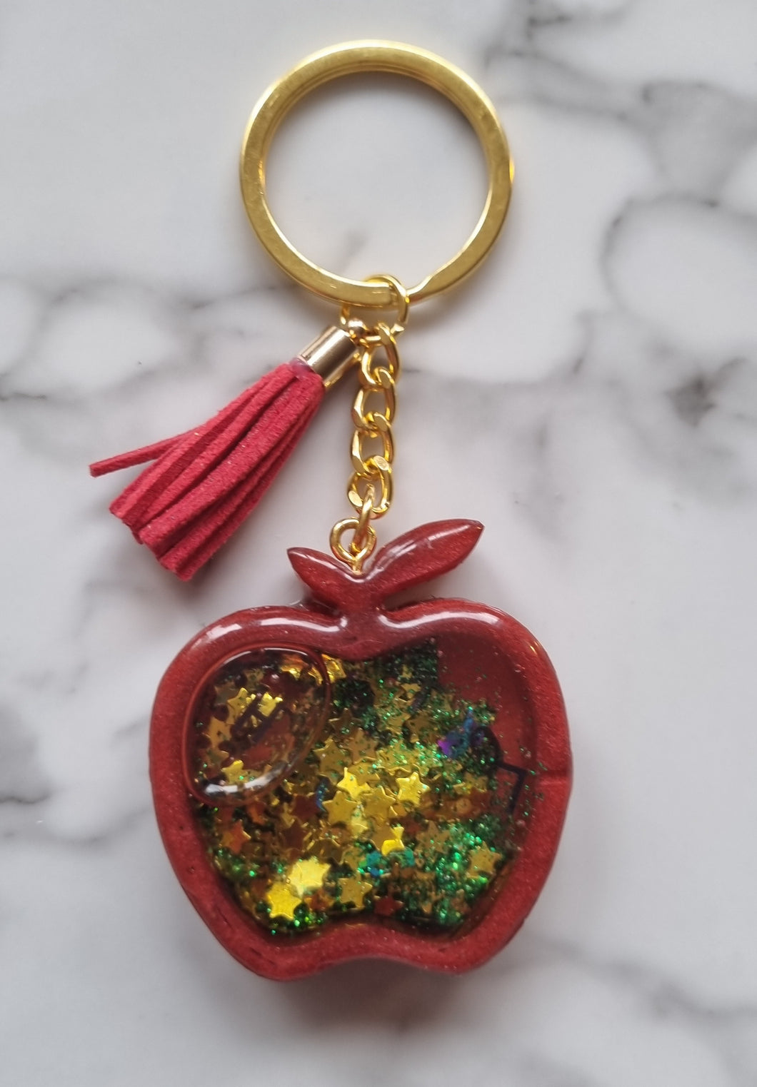 Apple shaker resin keyring