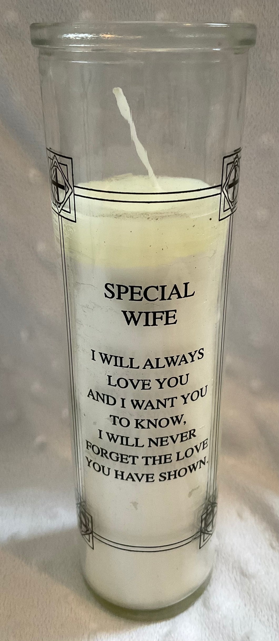 Special wife memorial glass candle