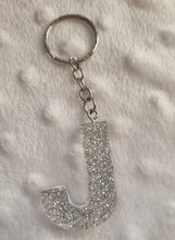 Load image into Gallery viewer, Resin letter keyring with glitter
