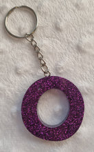 Load image into Gallery viewer, Resin letter keyring with glitter
