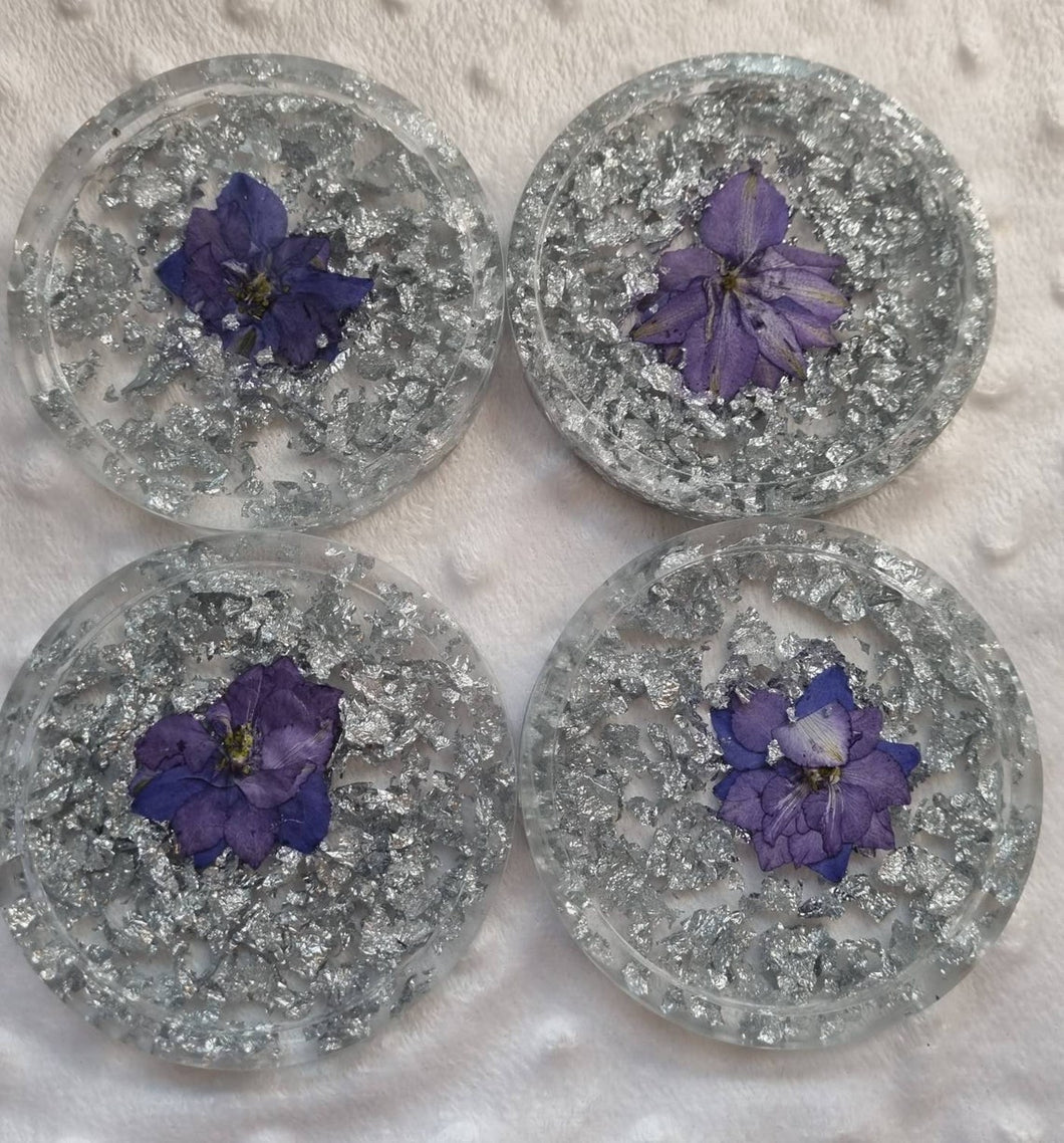 set of 4 resin coasters