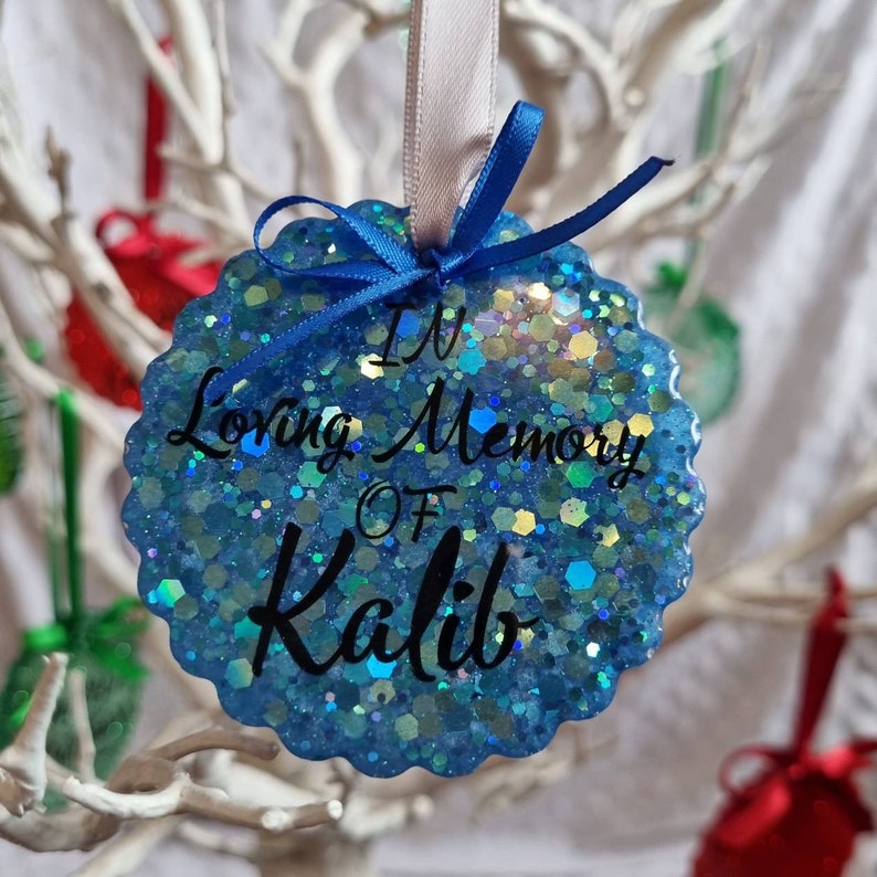 In loving memory resin christmas tree decoration